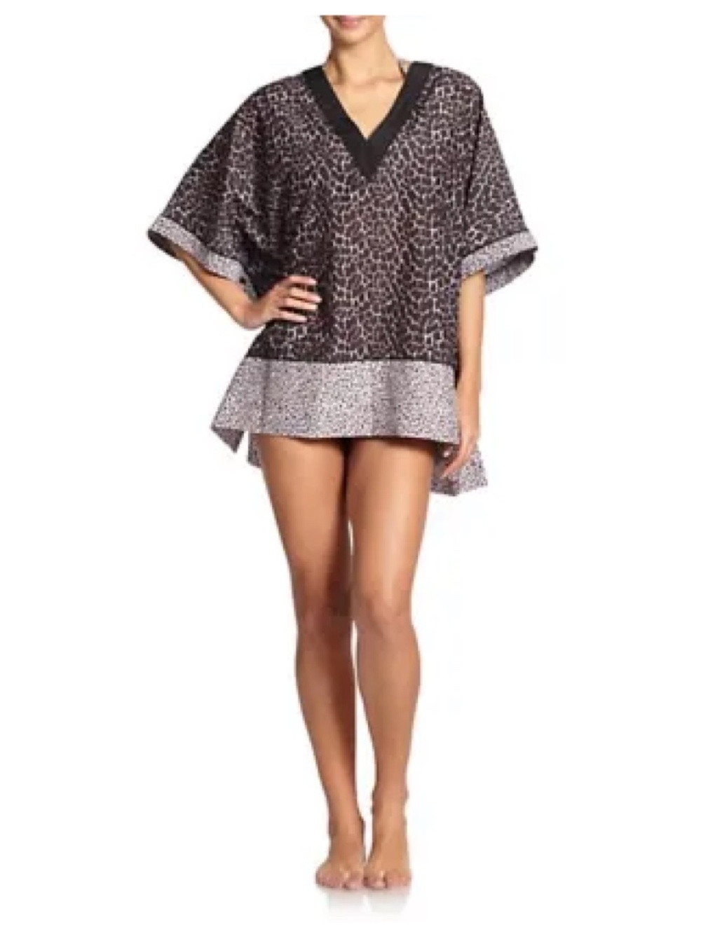 Proenza Schouler Splatter Print Fringe Shirtdress Cover Up, one size